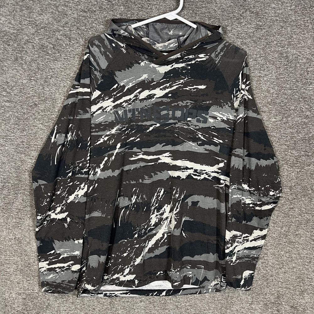 MTN‎ OPS Shade Hoodie Mens Large Gray Camo Lightweight Stretch Pullover